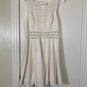 Free People Lace Crochet Fit and Flare Mini Dress, 6